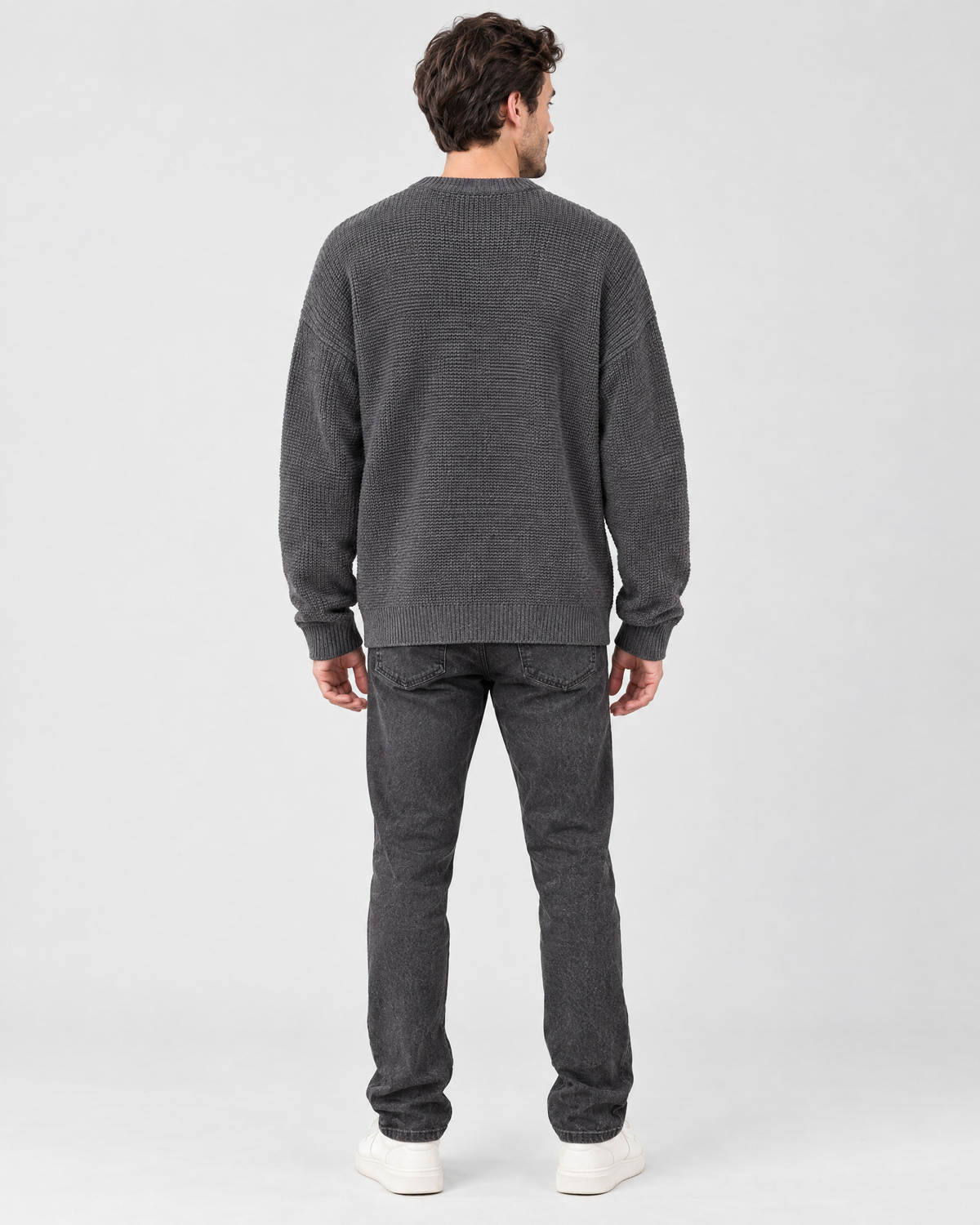 Men's Everyday Crewneck Sweater — Dark gray — full back [WB gallery 198/3]
