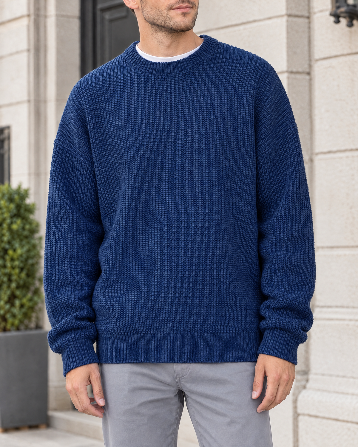 Men's Everyday Crewneck Sweater — Dark blue — hero [WB gallery 200/1]