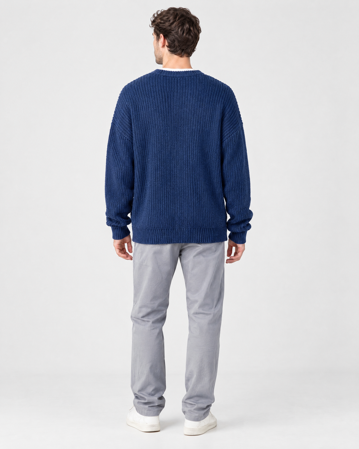Men's Everyday Crewneck Sweater — Dark blue — full back [WB gallery 200/3]