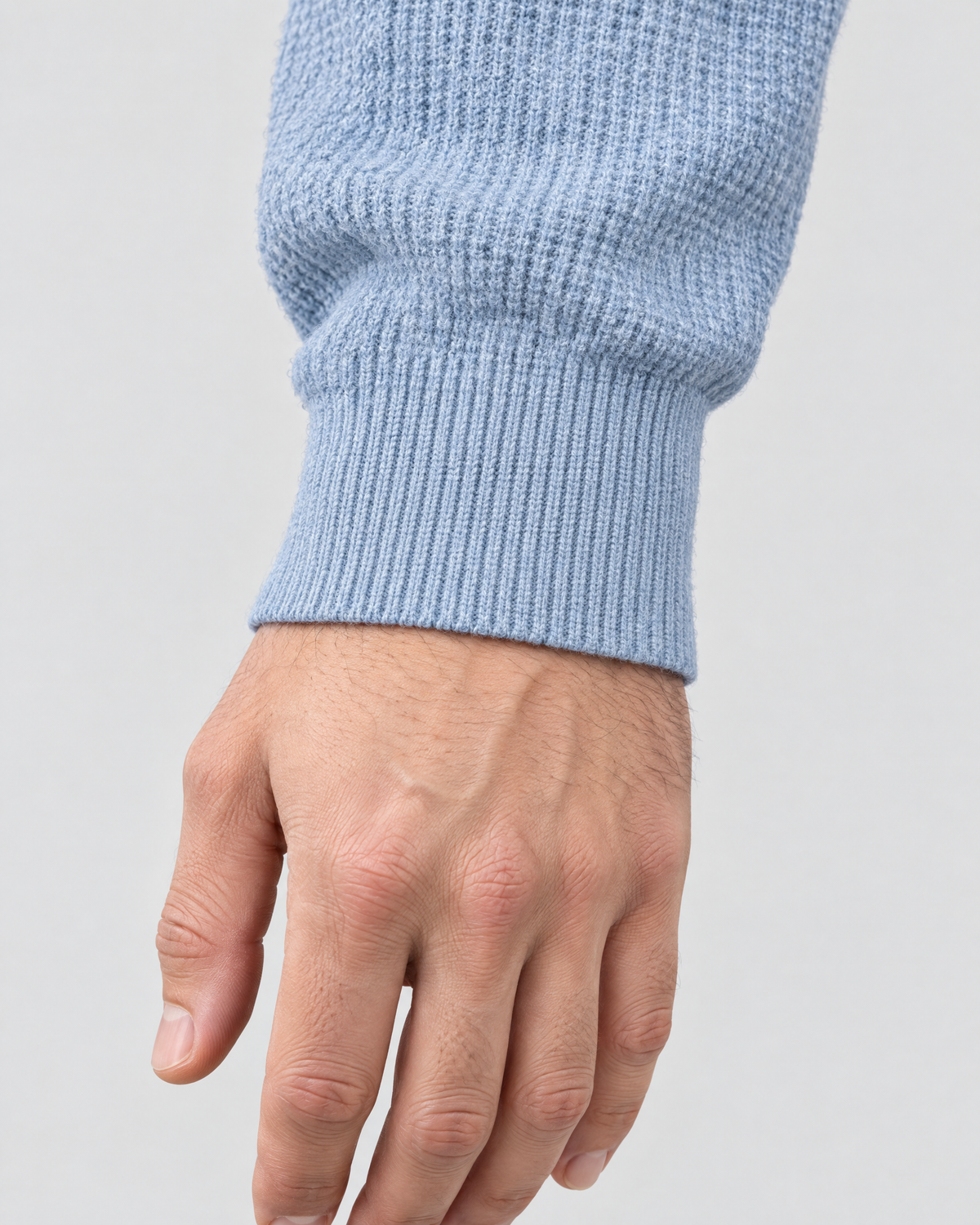 Men's Everyday Crewneck Sweater — Light blue — cuff detail [WB gallery 201/5]