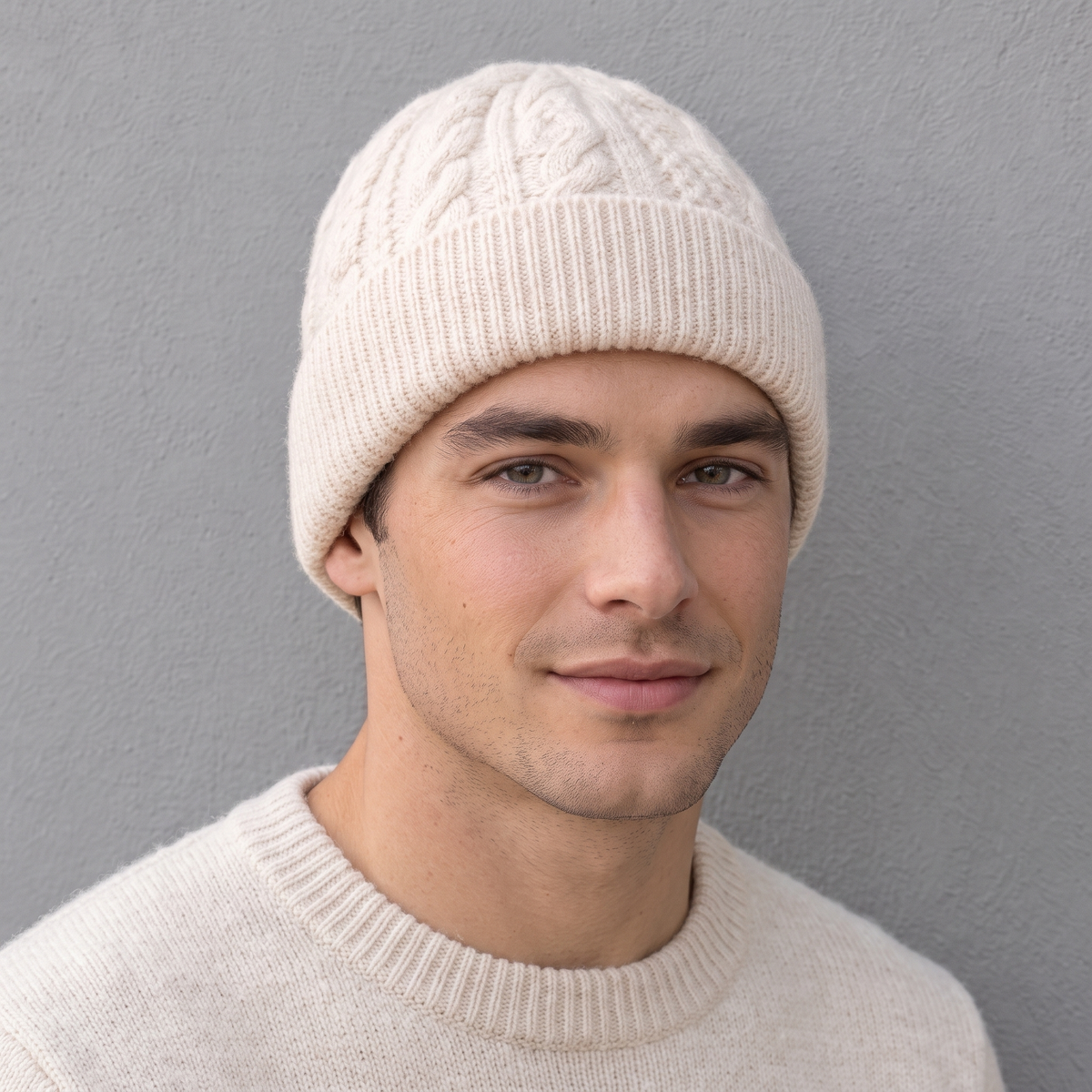 Thick-Knit Cashmere Beanie man feature 165 [WB split 21]