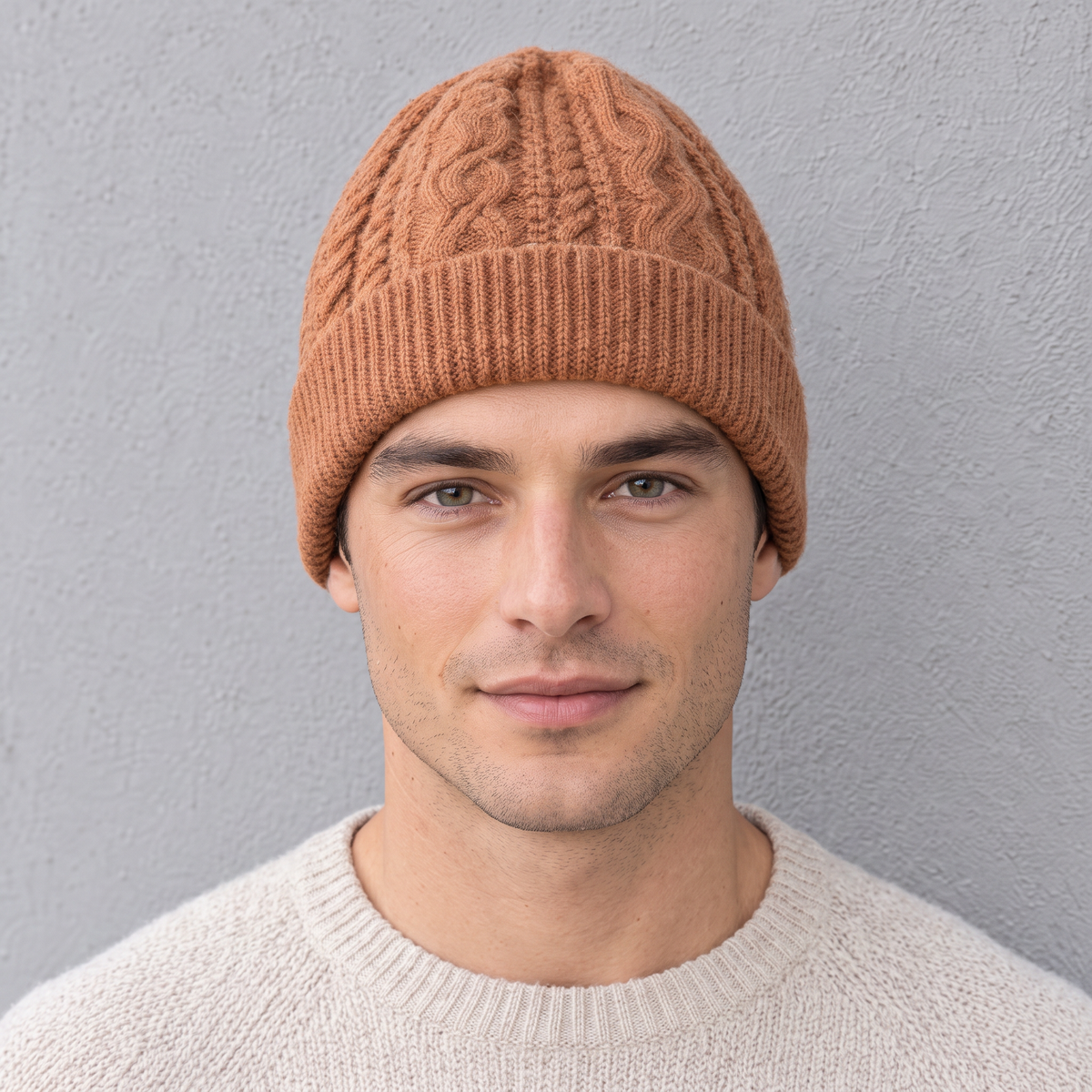 Thick-Knit Cashmere Beanie man feature 160 [WB split 17]