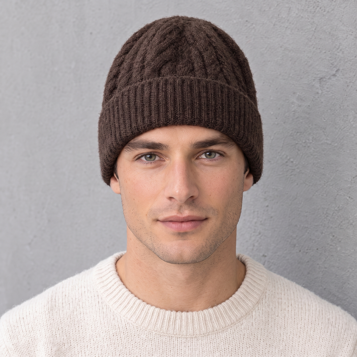Thick-Knit Cashmere Beanie man feature 175 [WB split 29]