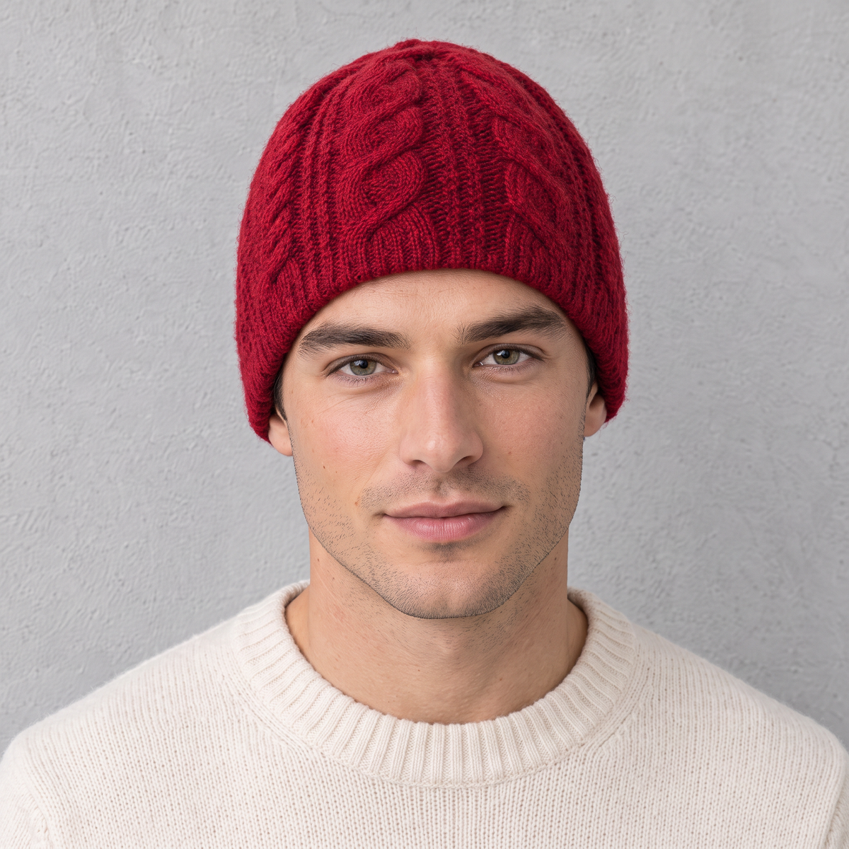 Thick-Knit Cashmere Beanie man feature 180 [WB split 33]