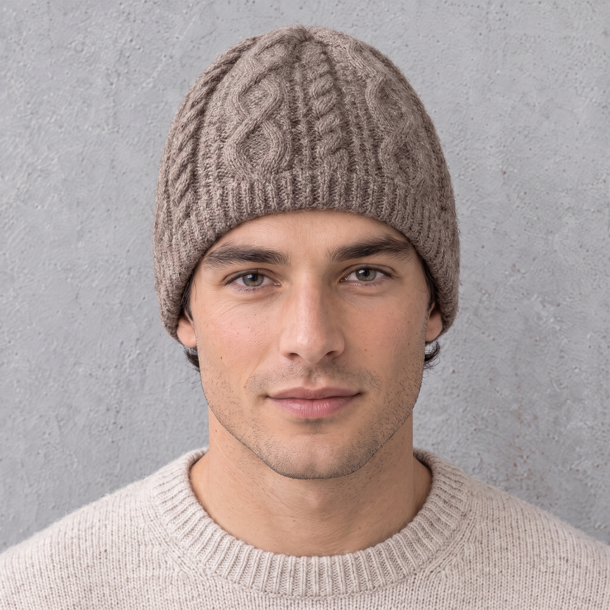 Thick-Knit Cashmere Beanie man feature 185 [WB split 37]
