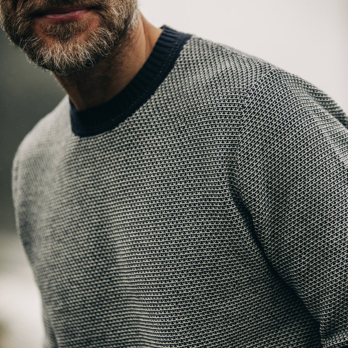 Men's The Brume Sweater in Navy Birdseye