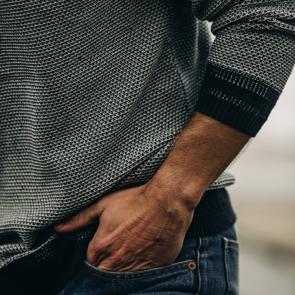 Men's The Brume Sweater in Navy Birdseye
