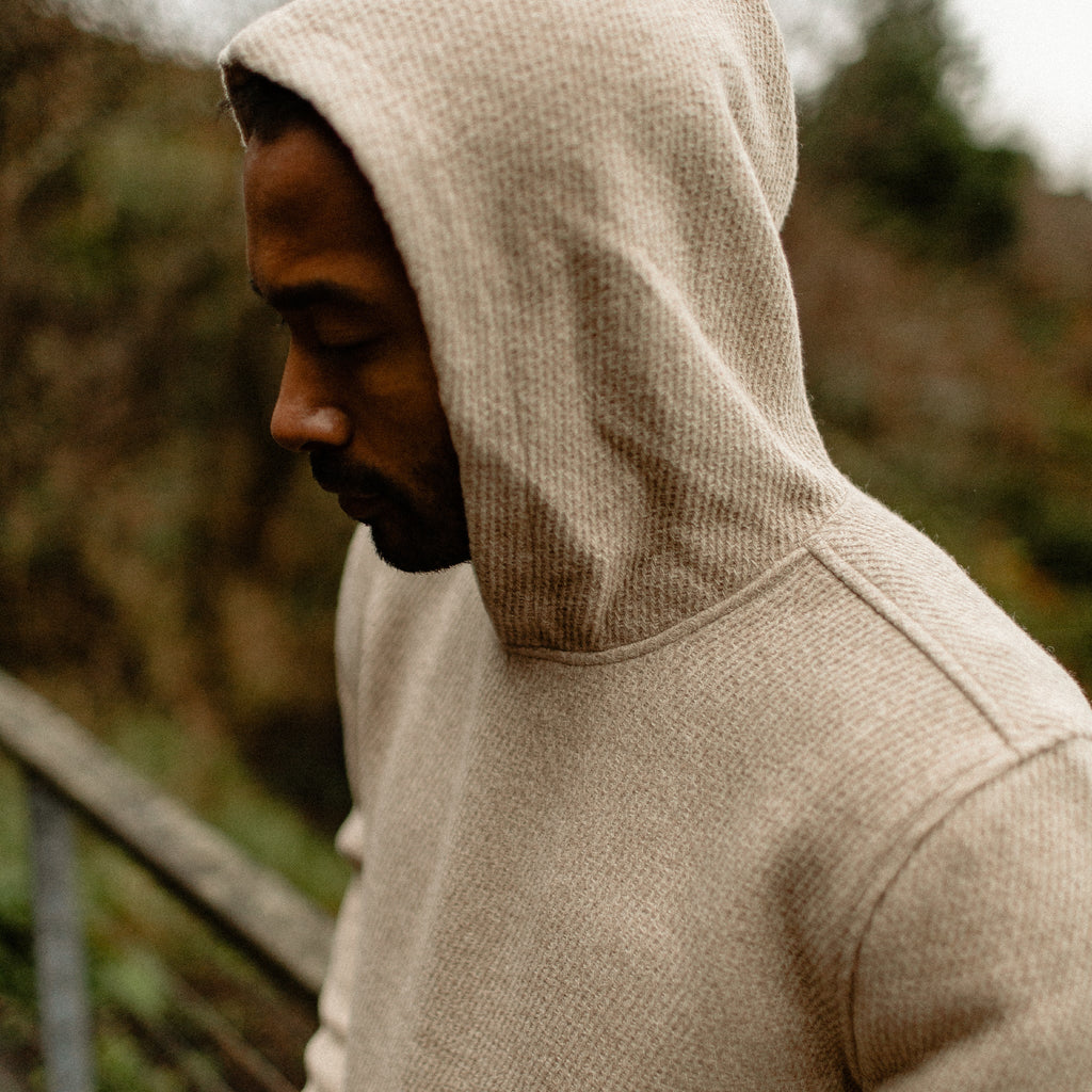 Men's The Nomad Hoodie in Flax Twill — Sweater