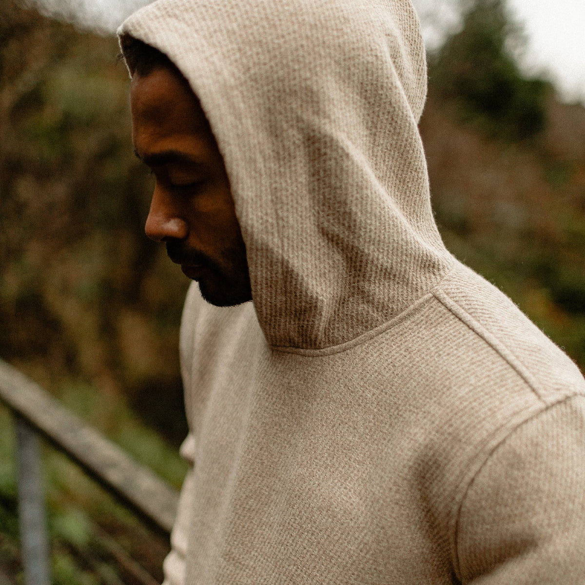 Men's The Nomad Hoodie in Flax Twill — Sweater
