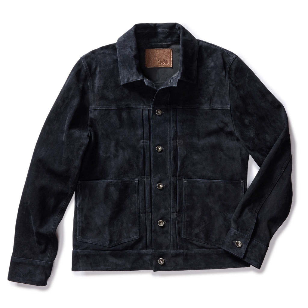 Men's The Ryder Jacket in Dark Navy Suede