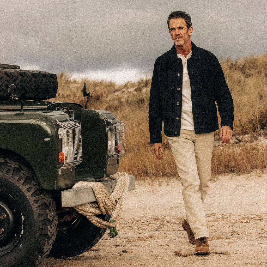 Men's The Ryder Jacket in Dark Navy Suede