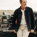Men's The Ryder Jacket in Dark Navy Suede