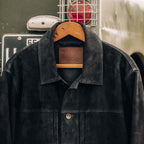 Men's The Ryder Jacket in Dark Navy Suede