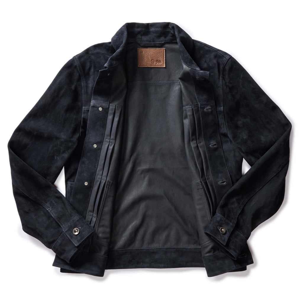 Men's The Ryder Jacket in Dark Navy Suede