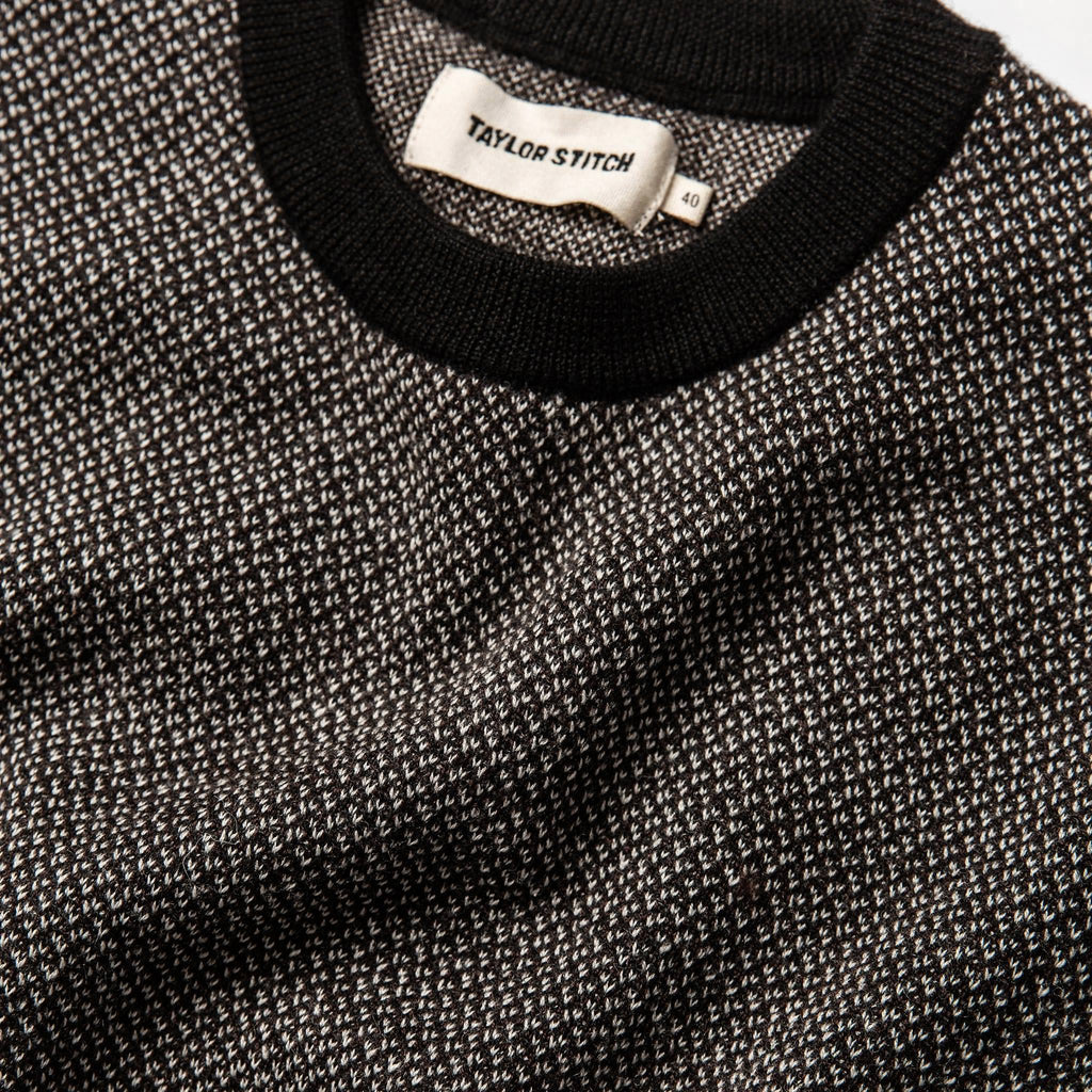 Men's The Everett Sweater in Black Birdseye