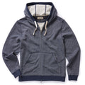Men's The Apres Zip Hoodie in Heather Navy Terry — Sweater
