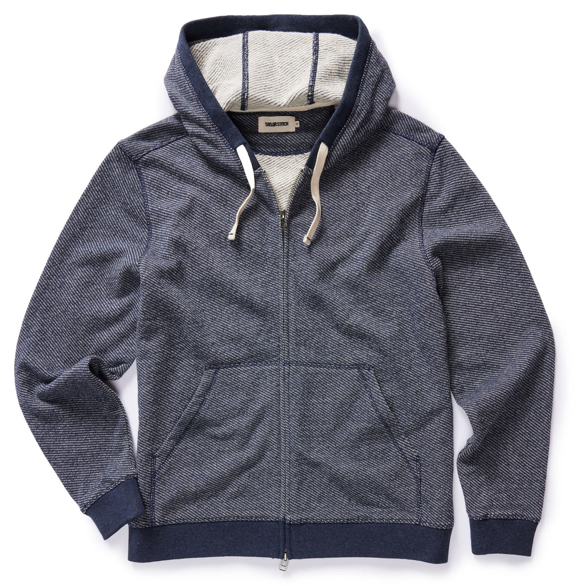 Men's The Apres Zip Hoodie in Heather Navy Terry — Sweater