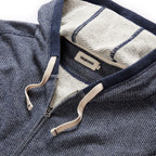 Men's The Apres Zip Hoodie in Heather Navy Terry — Sweater