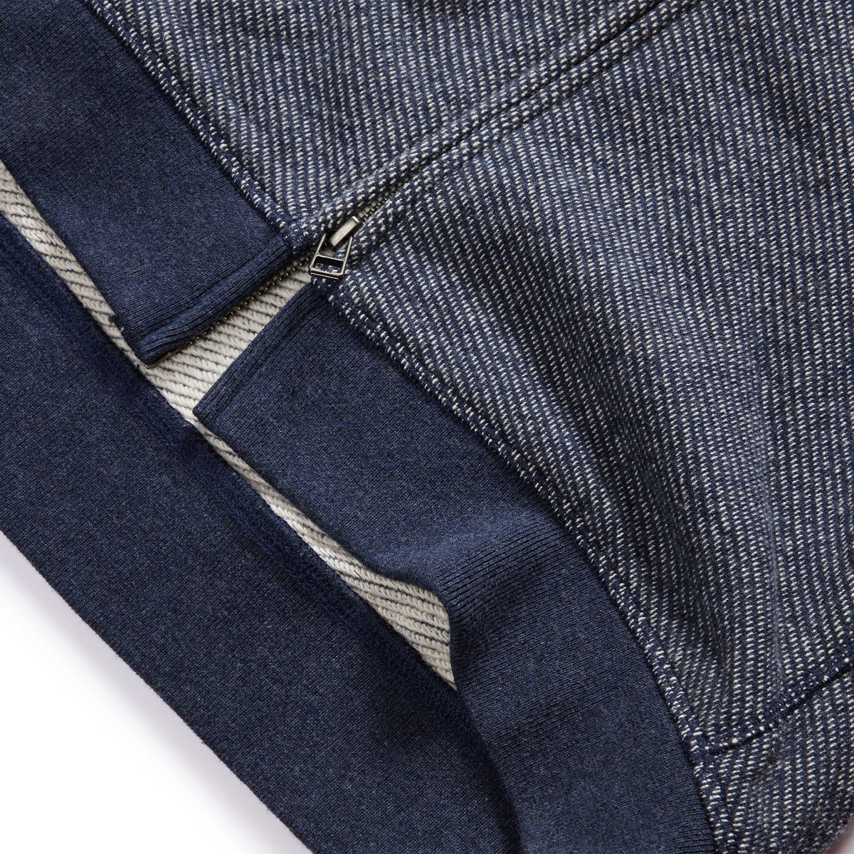 Men's The Apres Zip Hoodie in Heather Navy Terry — Sweater