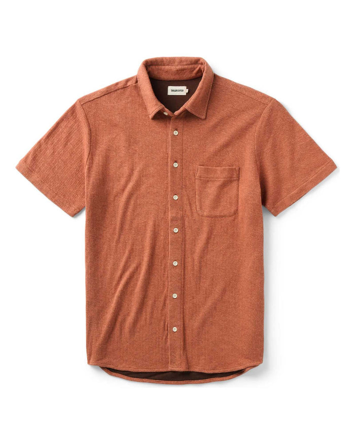Men's The Short Sleeve California in Heather Driftwood Double Knit — Shirt
