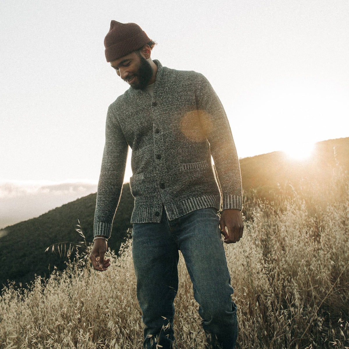 Men's The Crawford Sweater in Marled Navy