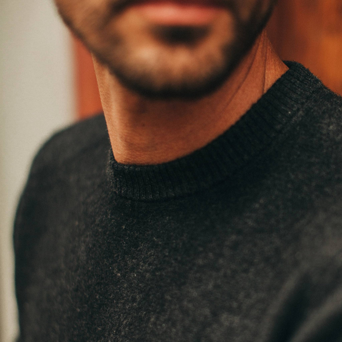Men's The Double Knit Sweater in Charcoal