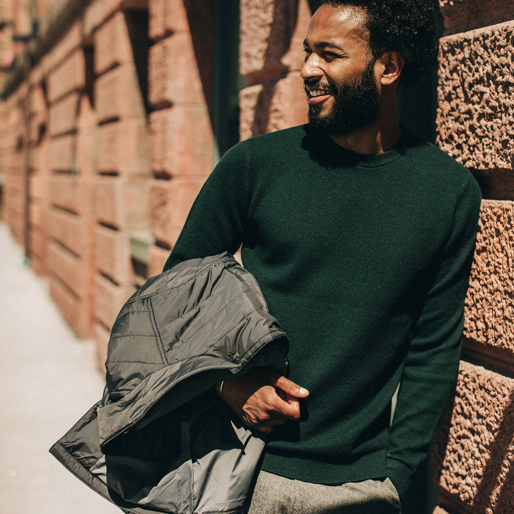 Men's The Double Knit Sweater in Forest