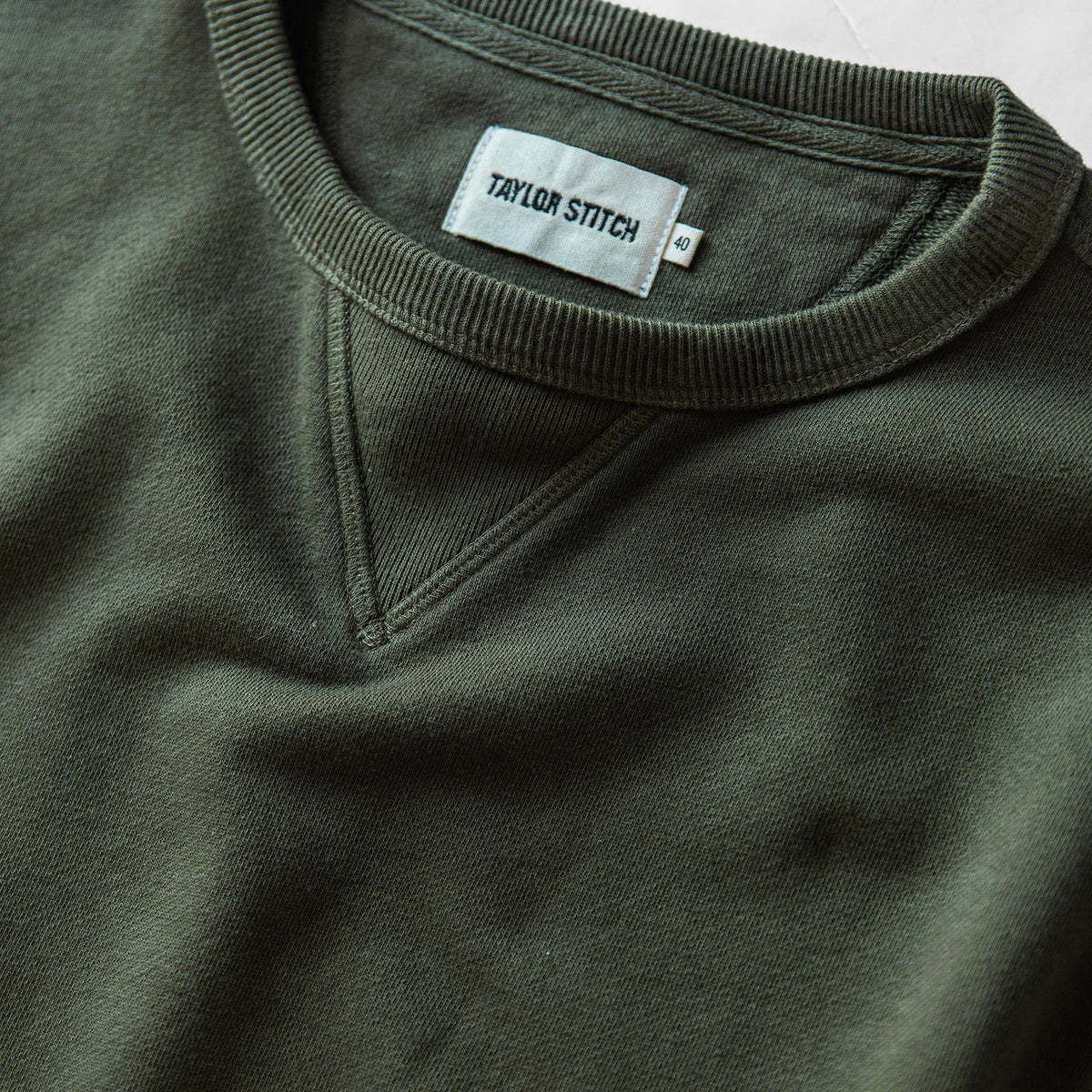 Men's The Fillmore Crewneck in Dark Olive Terry — Sweater