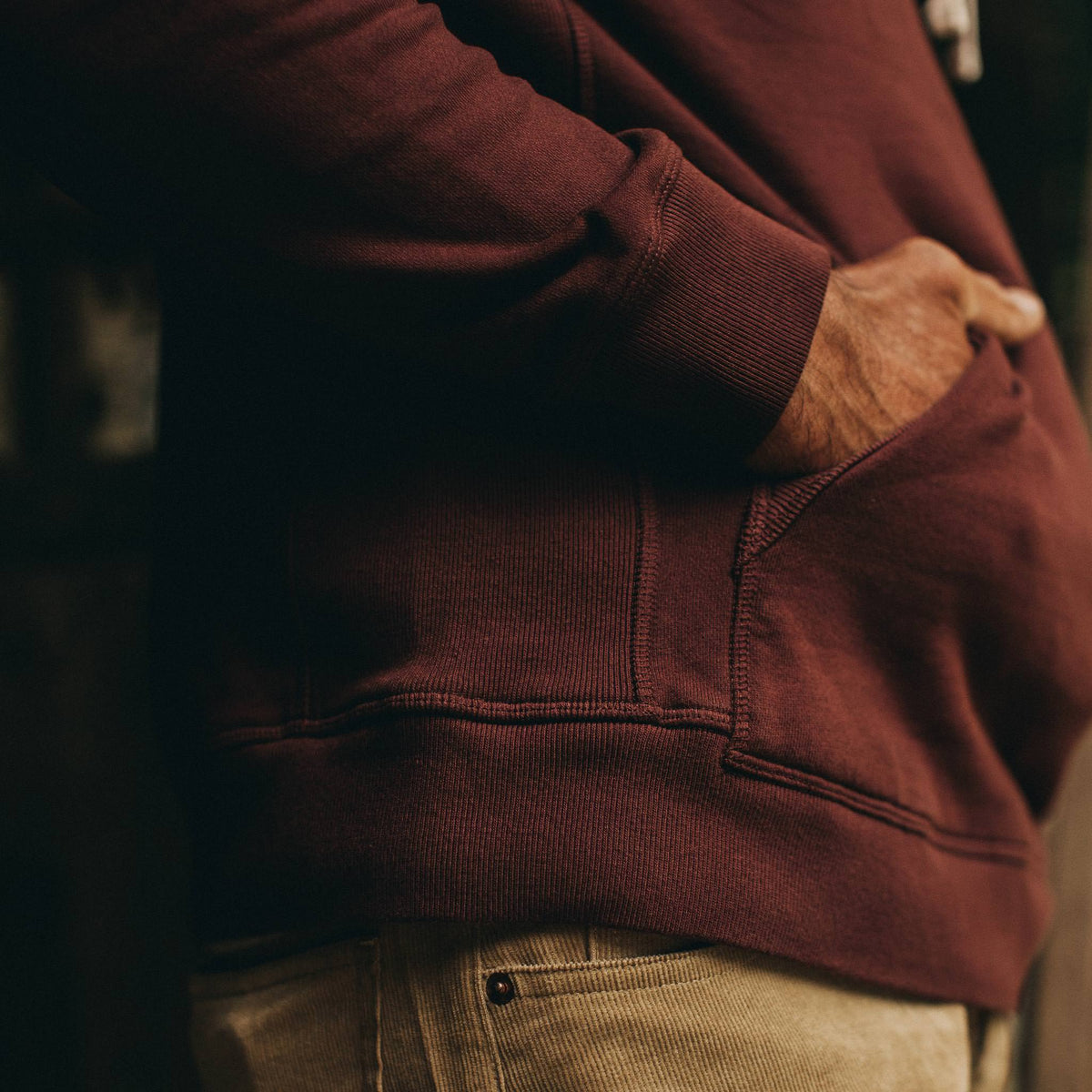 Men's The Fillmore Hoodie in Burgundy Terry — Sweater
