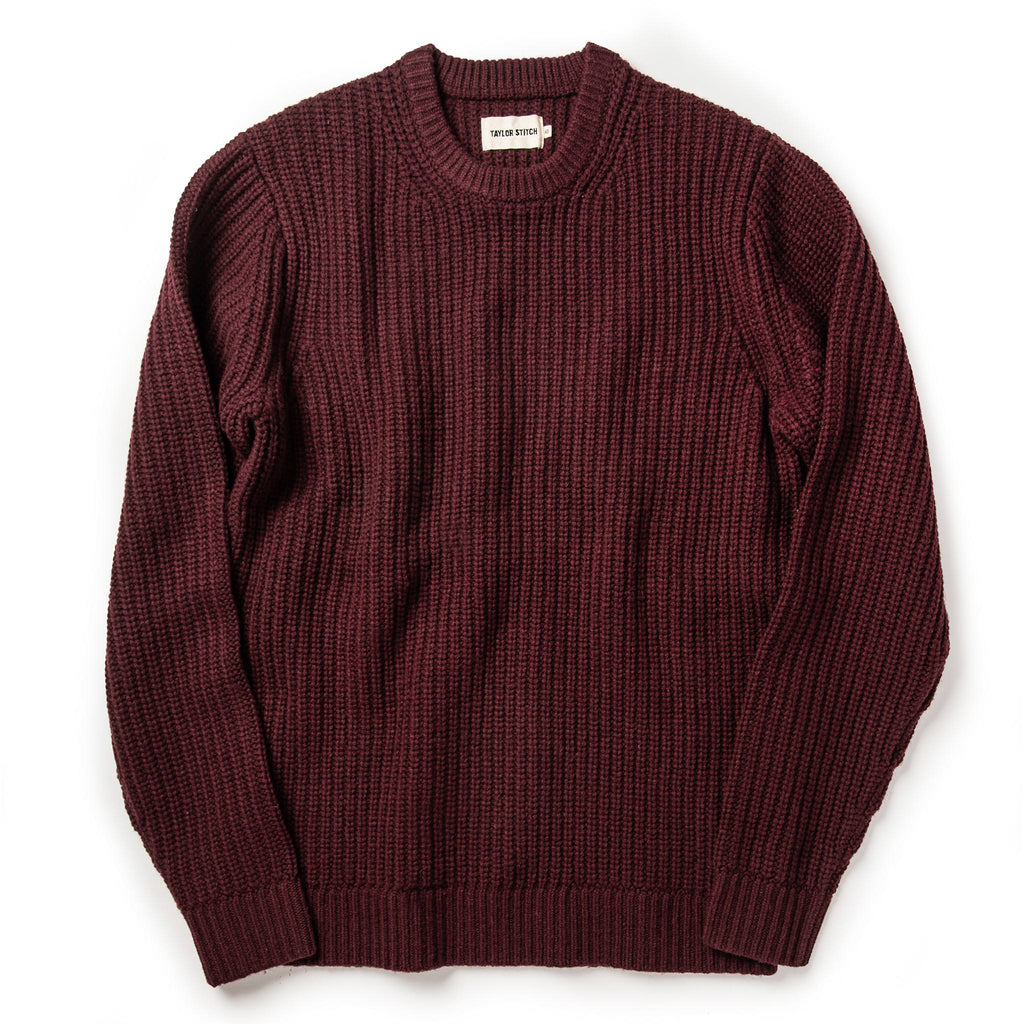 Men's The Wharf Sweater in Burgundy