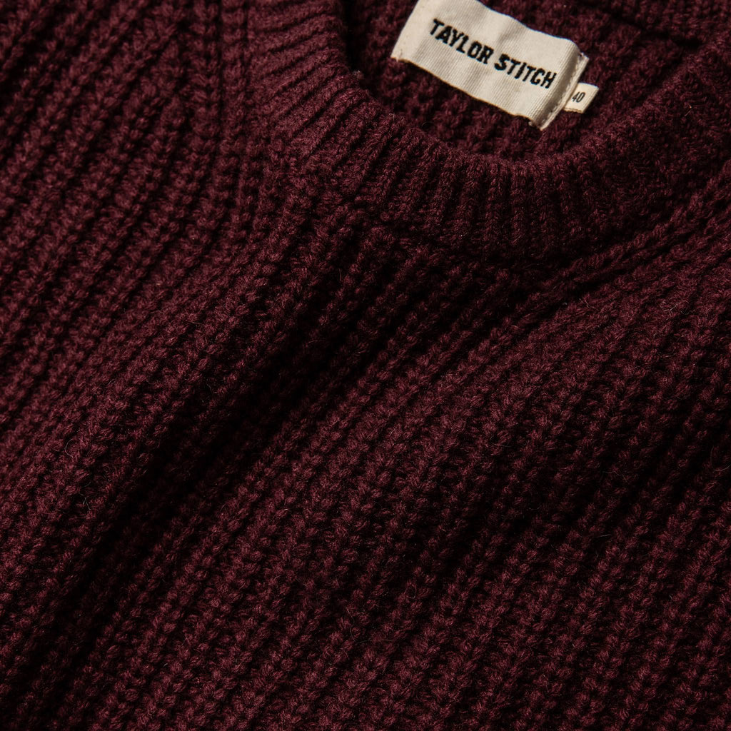 Men's The Wharf Sweater in Burgundy