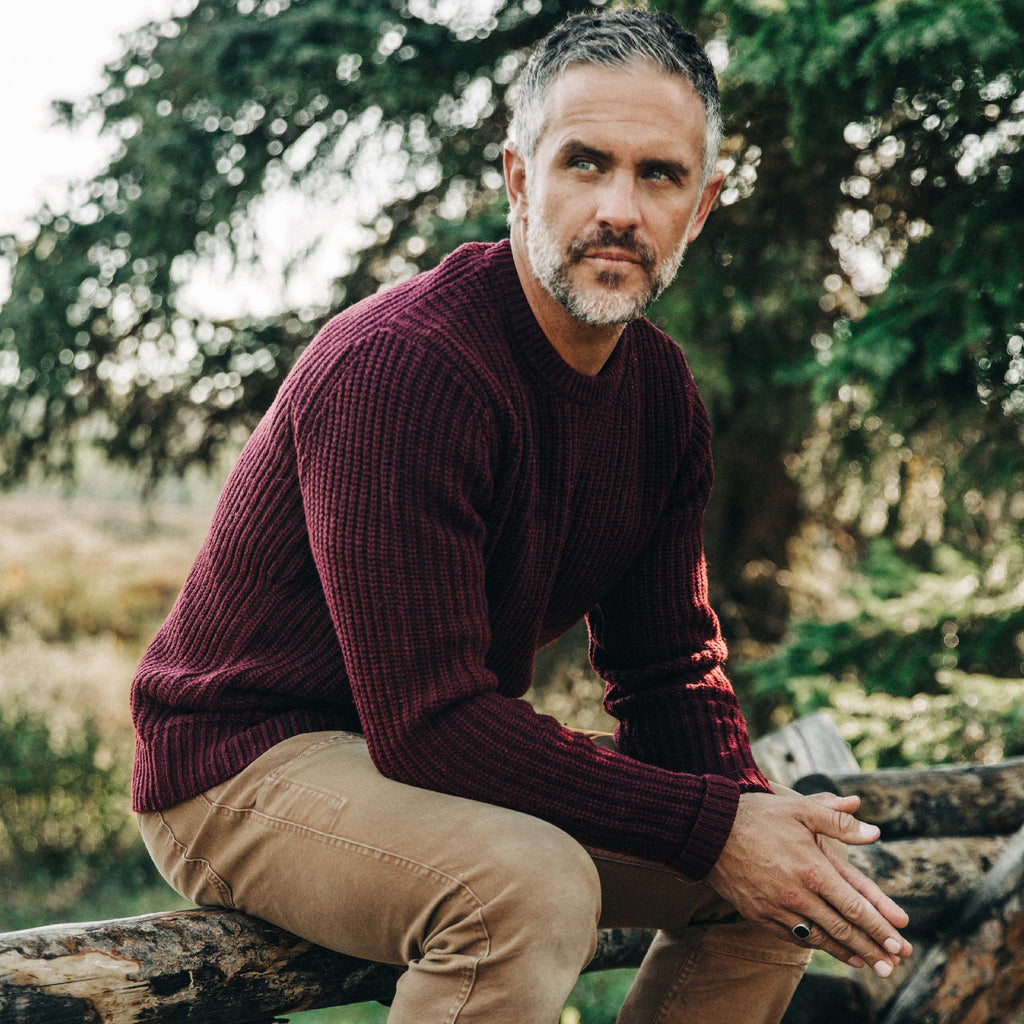 Men's The Wharf Sweater in Burgundy