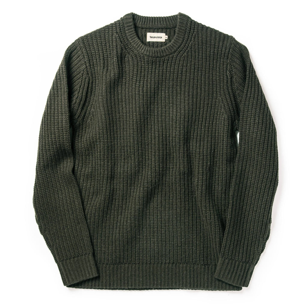 Men's The Wharf Sweater in Dark Olive