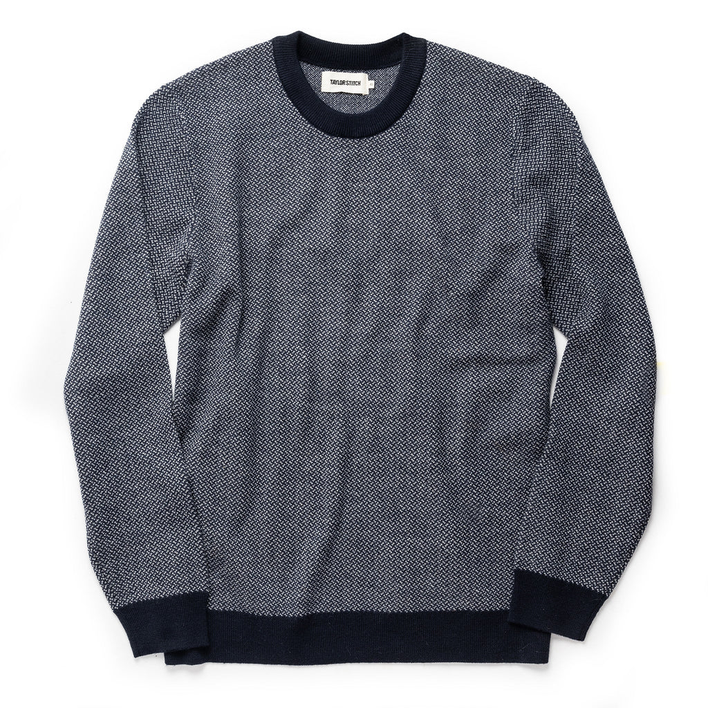 Men's The Everett Sweater in Navy Birdseye
