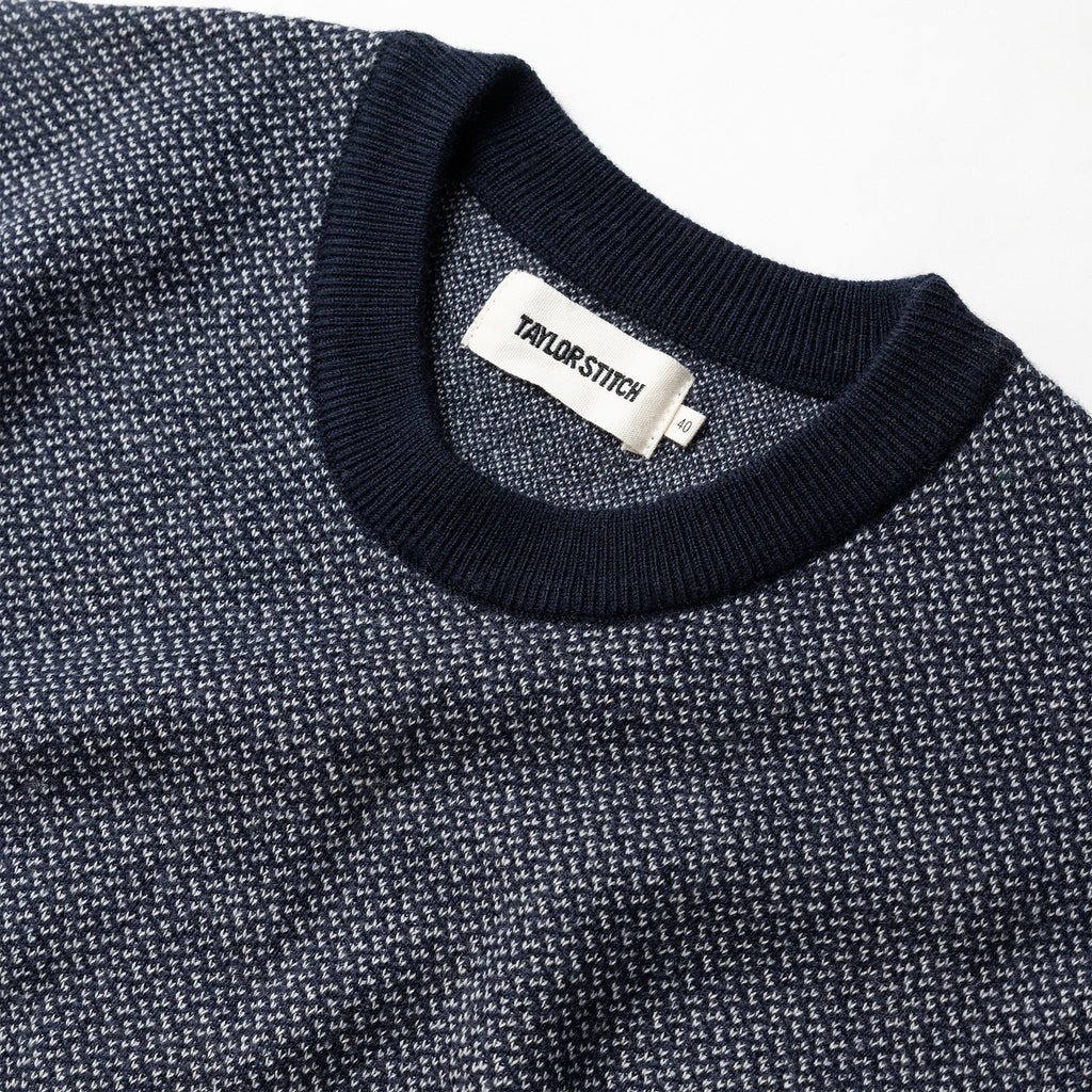 Men's The Everett Sweater in Navy Birdseye