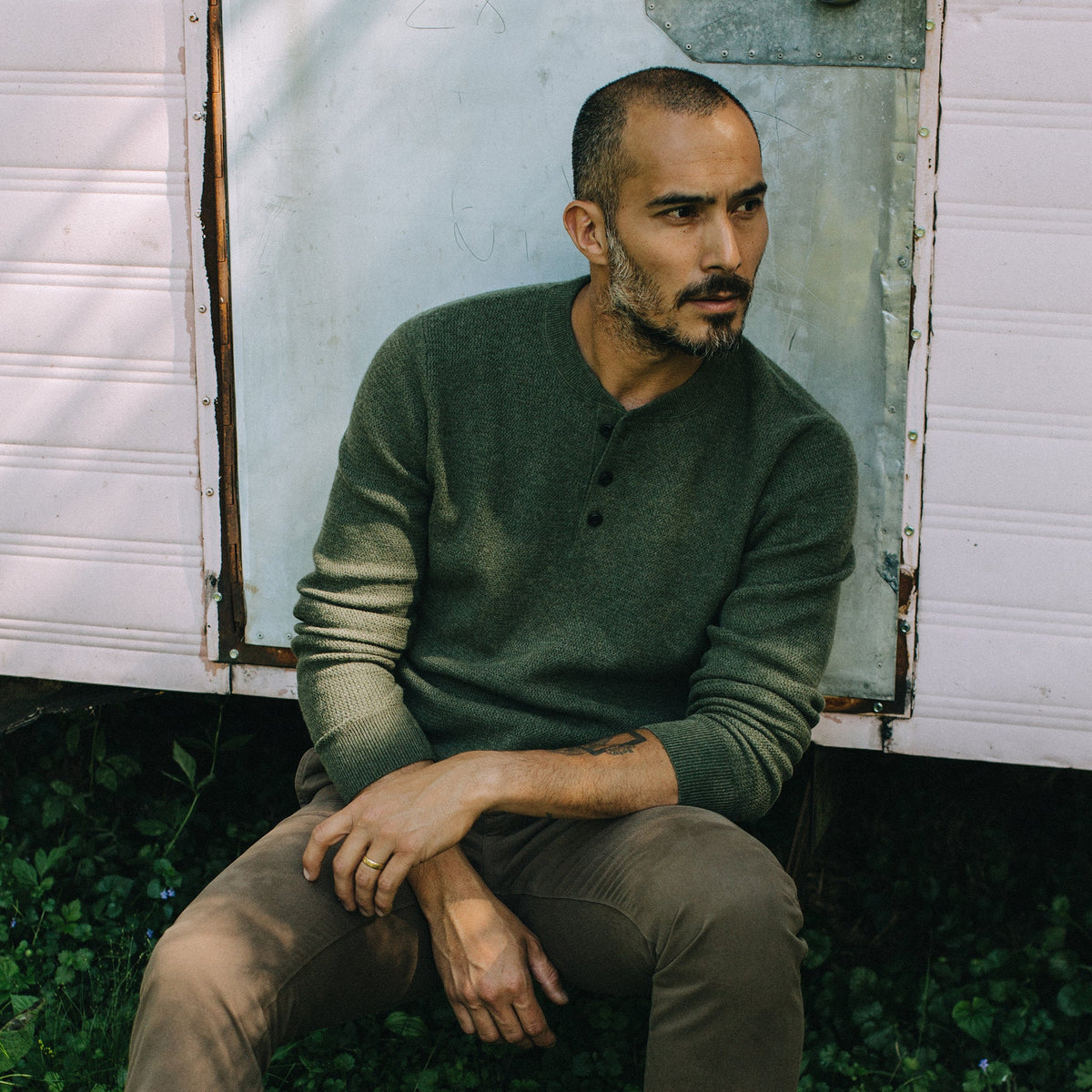 Men's The Hudson Sweater in Heather Green
