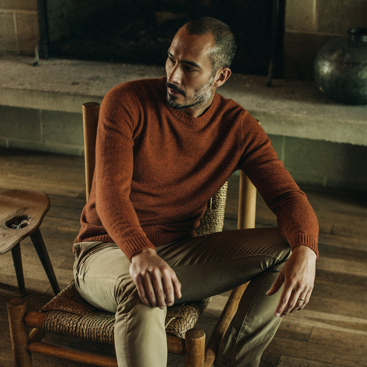 Men's The Lodge Sweater in Rust