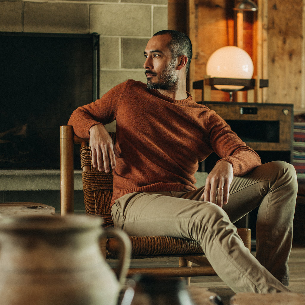 Men's The Lodge Sweater in Rust