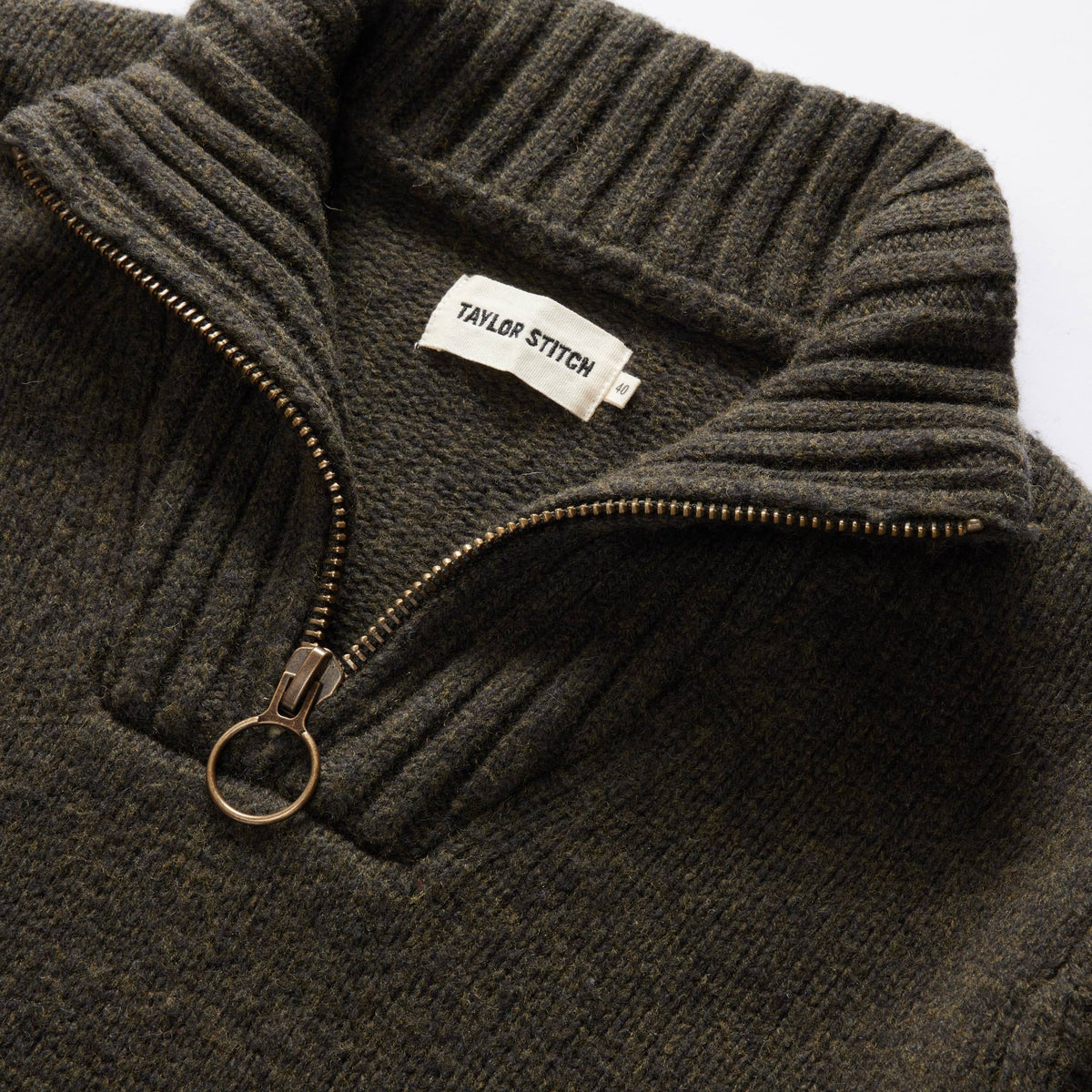 Men's The Quarter Zip Tanker Sweater in Loden