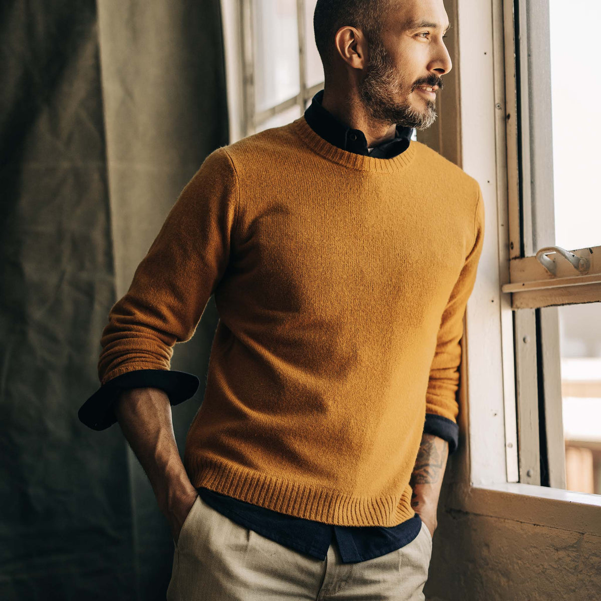 Men's The Lodge Sweater in Gold