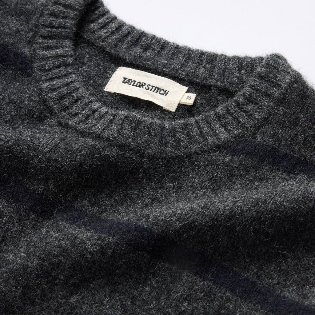 Men's The Lodge Sweater in Charcoal Stripe