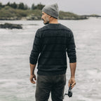 Men's The Lodge Sweater in Charcoal Stripe