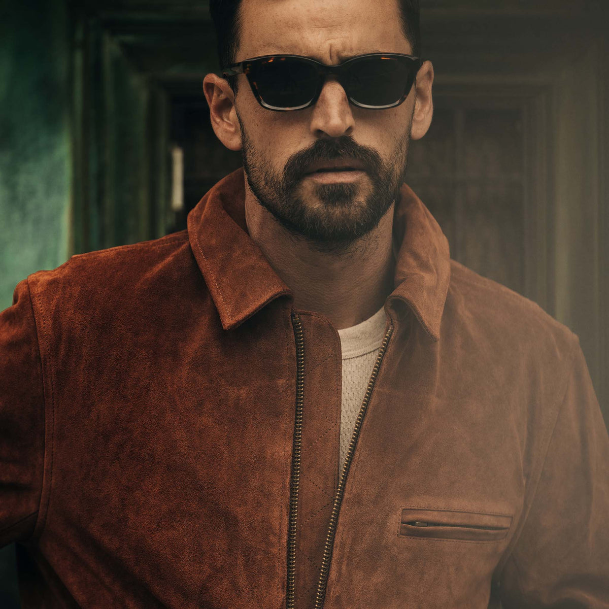 Men's The Wyatt Jacket in Chocolate Suede