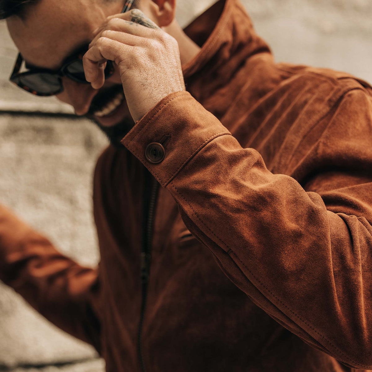 Men's The Wyatt Jacket in Chocolate Suede