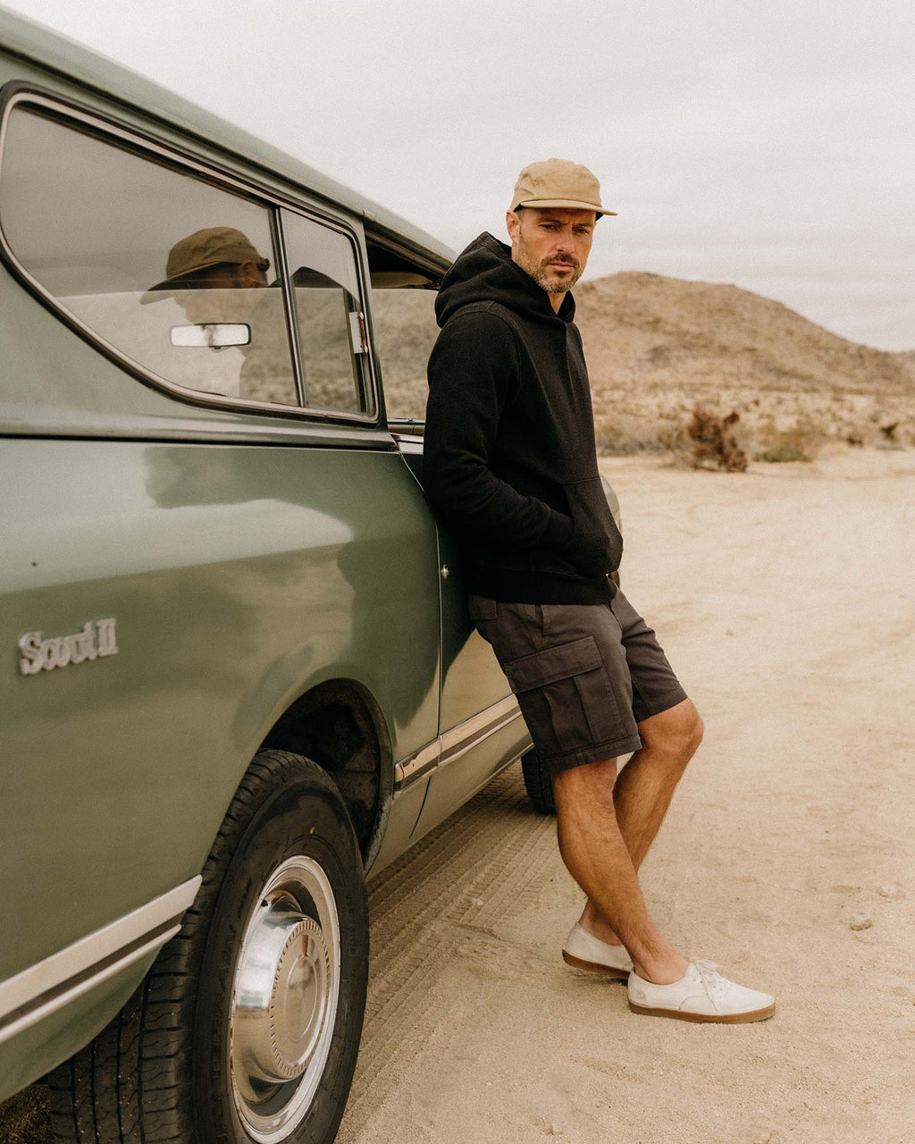Men's The Sunset Hoodie in Black Indigo Terry — Sweater