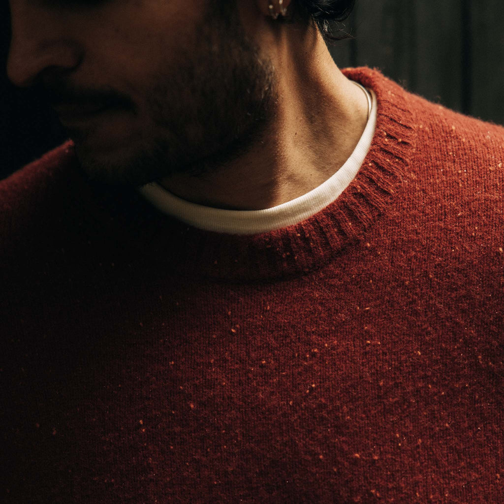 Men's The Lodge Sweater in Bonfire Donegal