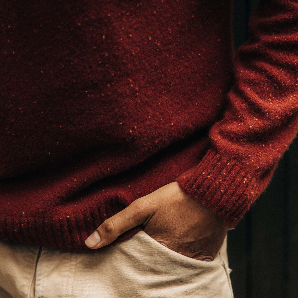 Men's The Lodge Sweater in Bonfire Donegal