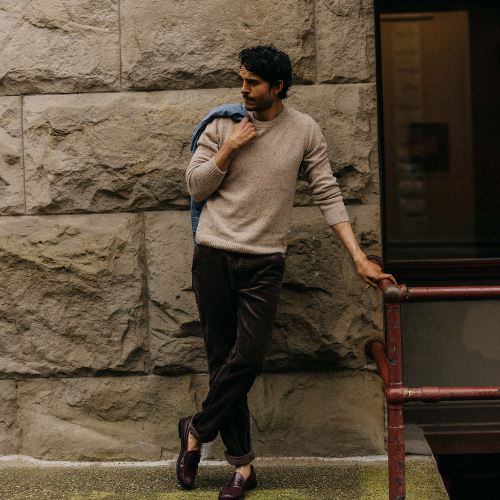 Men's The Lodge Sweater in Sand Donegal