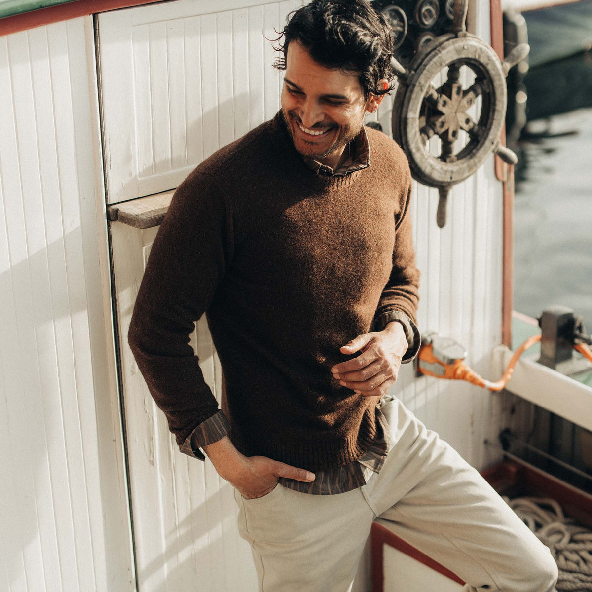 Men's The Lodge Sweater in Timber Donegal