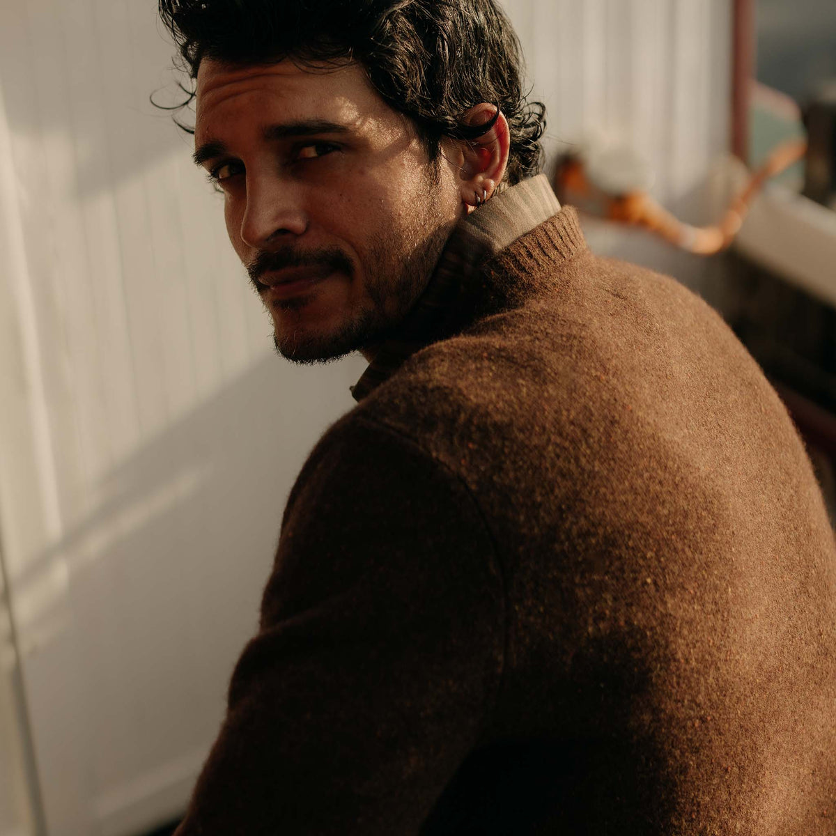Men's The Lodge Sweater in Timber Donegal